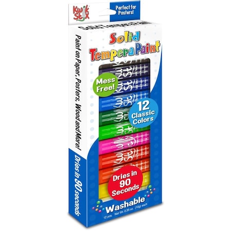 The Pencil Grip Kwik Stix Solid Tempera Paint Sticks, 12/ST, Ast PK TPG602